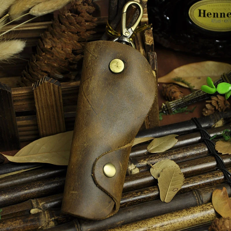Брелок для ключей унисекс из натуральной кожи|car key bag|key bagkey bag holder |