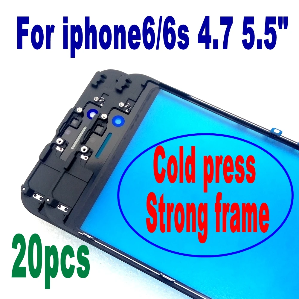 Лучшее качество для iPhone 6s 7 8 внешнее стекло со средней рамкой рамка