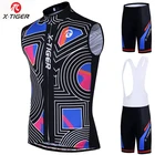 X-Tiger летняя одежда без рукавов для гоночного велосипеда, дышащий велосипедный жилет, джерси, одежда для велоспорта, велосипедная спортивная одежда