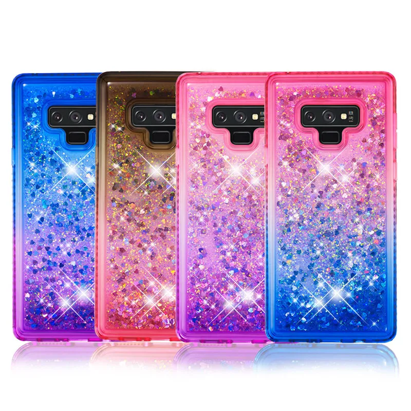 Luxury Glitter Liquid Case For Samsung Galaxy Note 9 S9 S8 A6 Plus J3 J5 J7 2018 2017 US Bling Anti Knock Quicksand Back Cover |