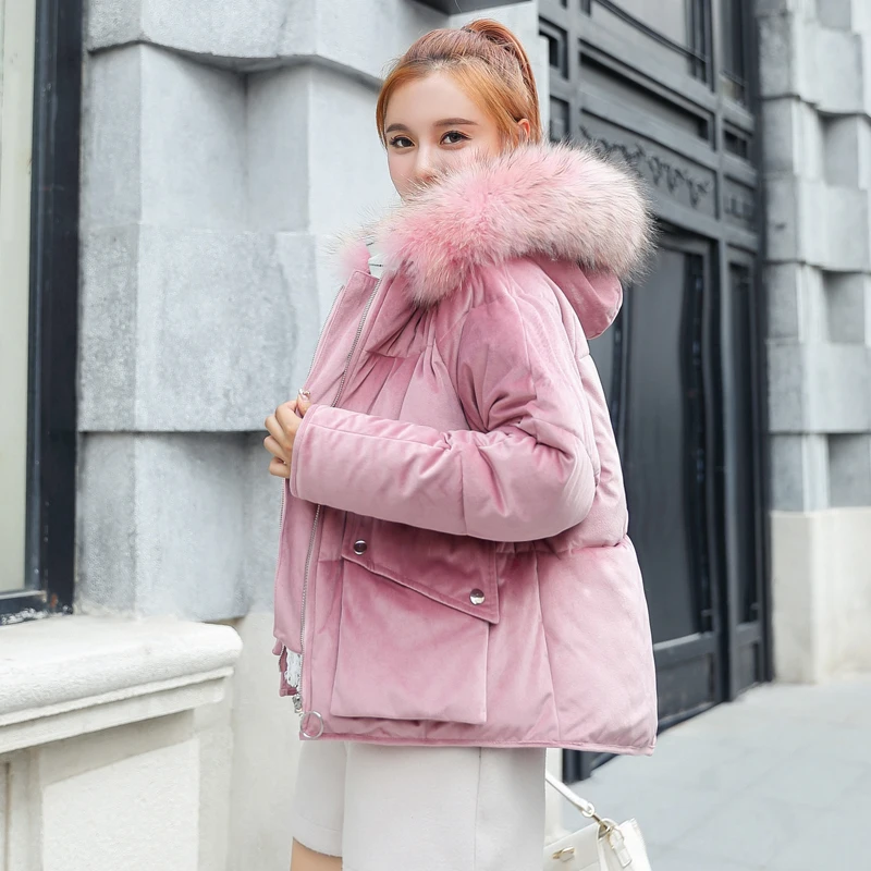 New Fashion Winter Jacket Women Velvet Hooded With Fur Female Coat Short Outwear Womens Parka Abrigos Mujer Invierno