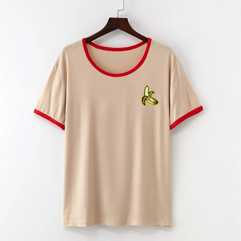 Новая модная женская футболка с принтом банана и блестками белые хлопковые