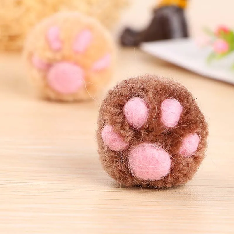 Милый медвежонок лапа шерсть войлок меховые шарики набор для девочек Ювелирное