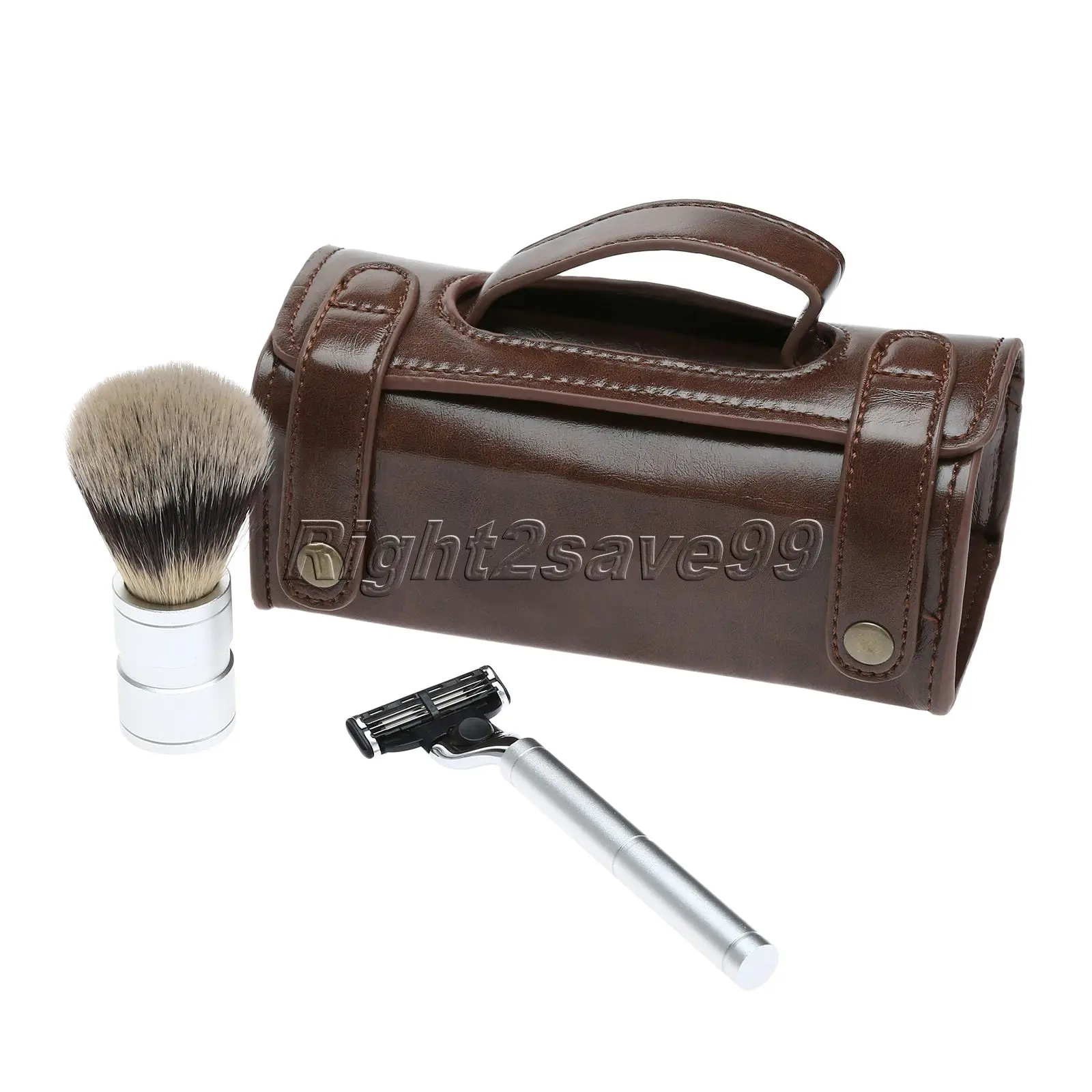 3 в 1 Набор для бритья Мужская бритва щетка туалетный набор из искусственной кожи