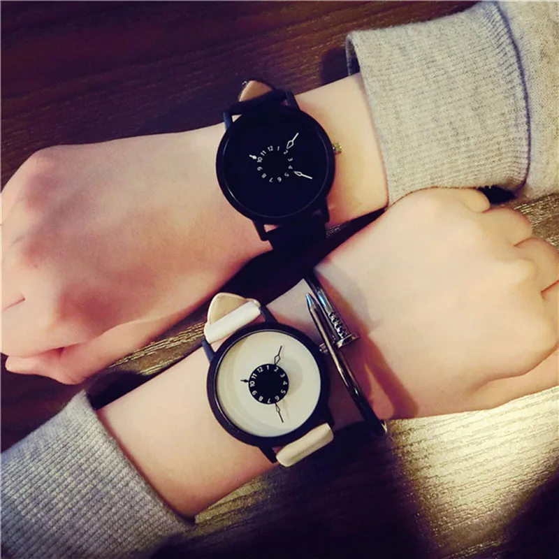 

Couples Watch Harajuku New Style Clock Leather Strap Watches For Unisex Women Men Lovers Dress Quartz Wristwatch Reloj Mujer #A