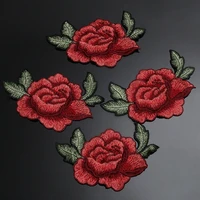 4pcs diy roses patches for clothing embroidered patch applique patches sewing accessories badge stickers for clothes bag