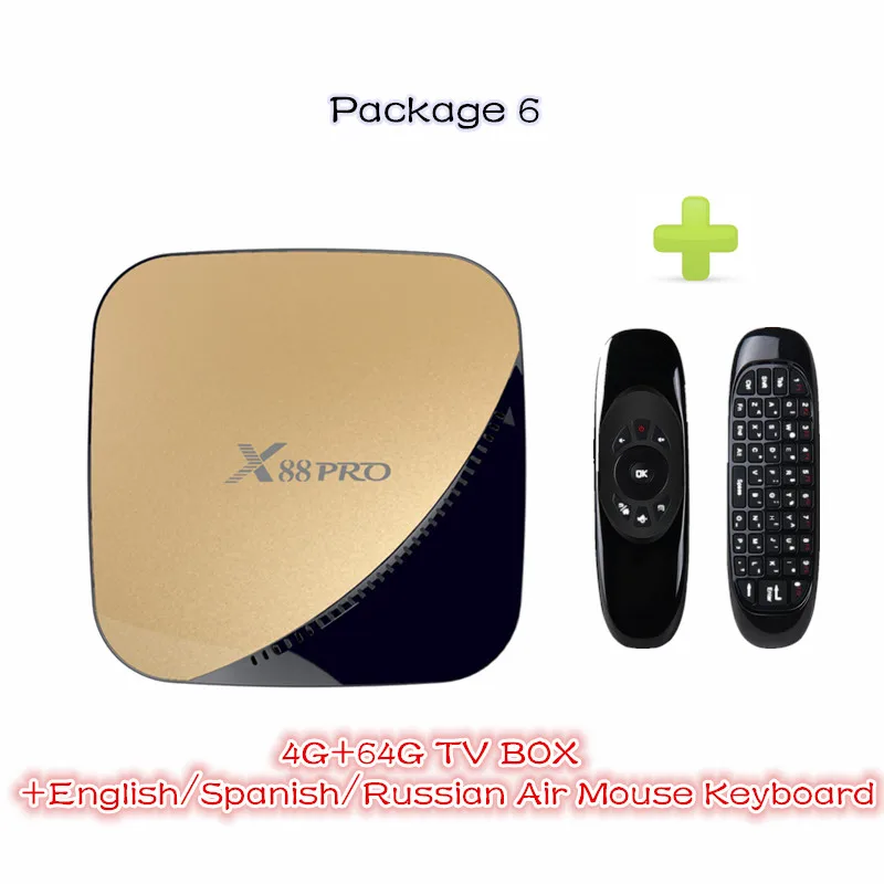 Gold 4 64G Air Mouse Смарт-ТВ-приставка HAAYOT X88 PRO, Android 9,0, 4 Гб ОЗУ, 64 Гб ПЗУ, четырехъядерный процессор Rockchip RK3318, 4 K, USB3.0, H.265, Google Play, ip-тв приставка - Цвет: Gold 4 64G Air Mouse