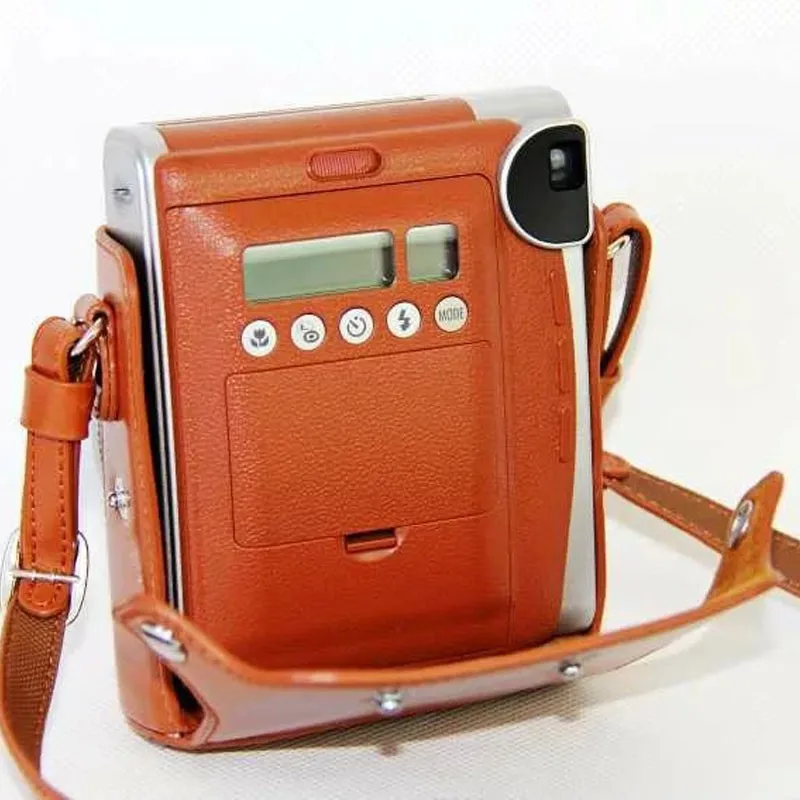 Черный/Коричневый чехол из искусственной кожи для Fuji Fujifilm Instax Mini 90 сумка цифровой