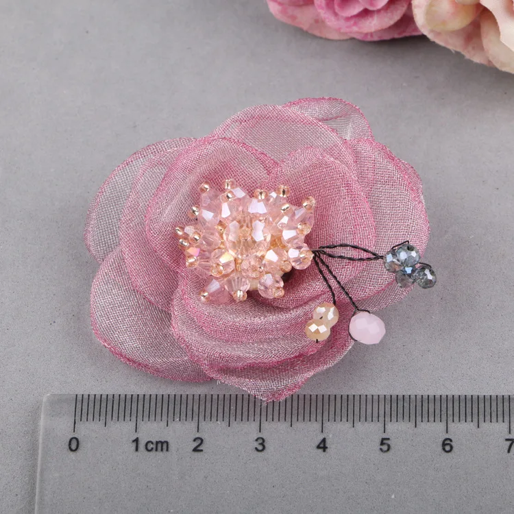 2018 Новинка 20 шт сожженные Цветочные корейские поп марлевые цветы с жемчугом