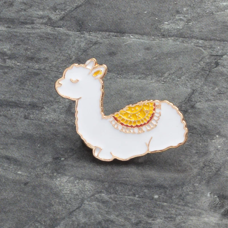 Llama Enamel Pin Cartoon Cute Animal Baby Camel Brooch for Hat Bag Clothes insignia Lapel pin badges Women Men Kids Gift Jewelry | Украшения