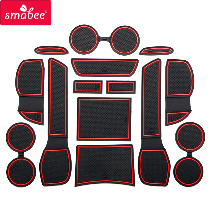 smabee  Gate Slot Pad Car Mat Anti Slip Non-Slip For NISSAN X-TRAIL 2013-2016 Interior Accessories Door Pad Cup Holder Rubber