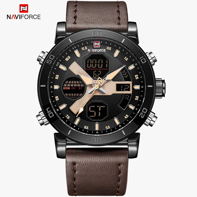 BYDBN NAVIFORCE мужские креативные спортивные часы с хронографом мужские модные кварцевые часы с двойным дисплеем мужские наручные часы Relogio Masculino - Цвет: BYDBN