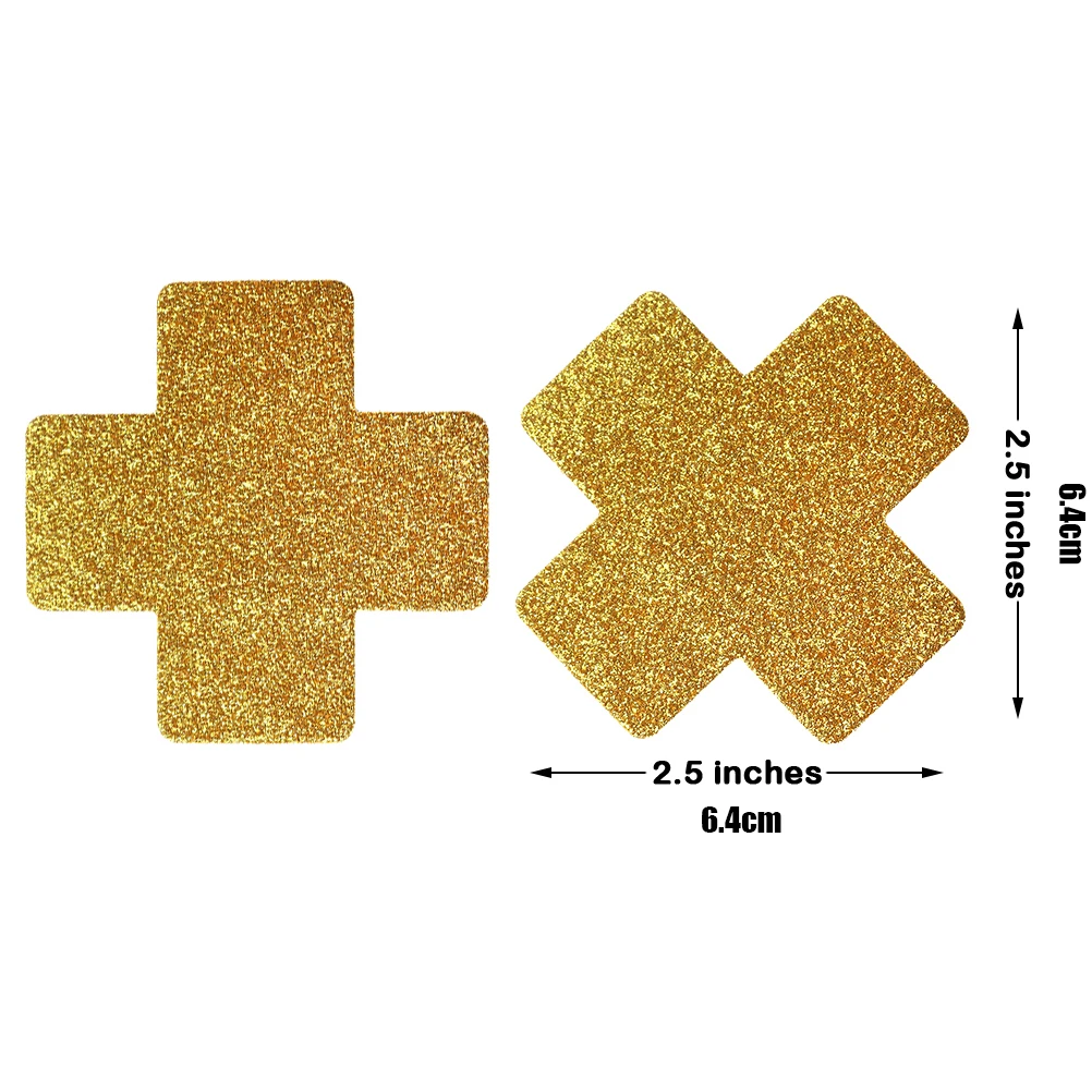 Glitter Golden Cross Ypser наклейки на соски, отделяющие грудь пасти, крышка для сосков, 10 пар - Color: Glitter Golden Cross