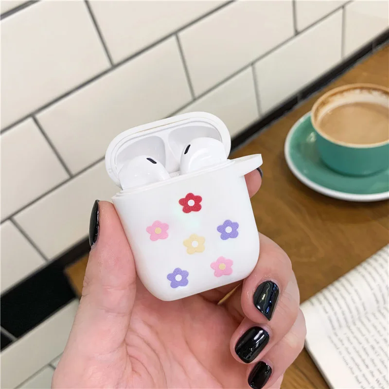 Милый цветок ТПУ силиконовый для AirPods защитный чехол Bluetooth наушники чехол для Apple Airpods корпусы гарнитурные зарядные коробки