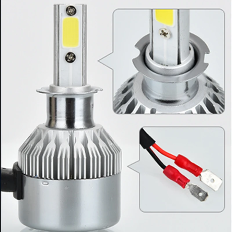 Супер Яркий H3 Lampadina 72 Вт/пара Fari Auto Ha Condotto La Lampada Con Ventilatore 6500K Bianco 12в 36в