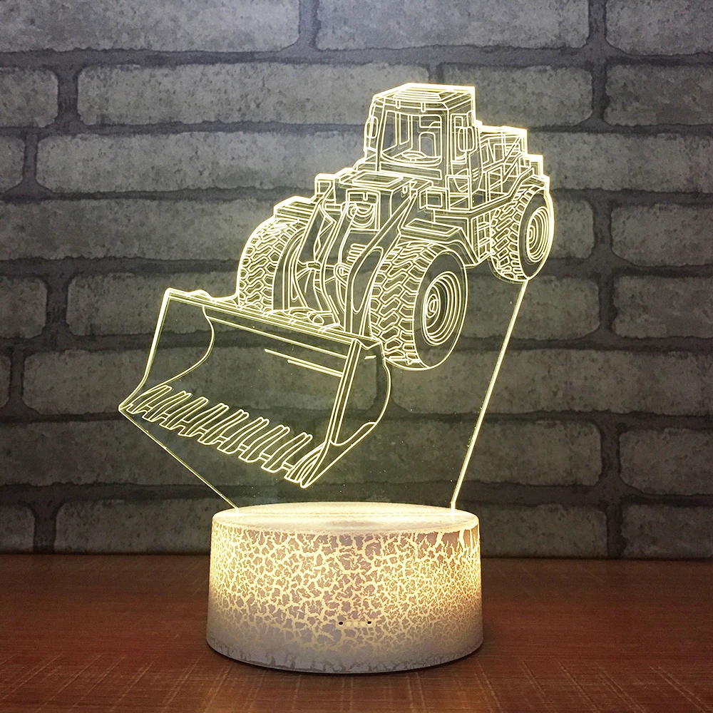 Вилочный погрузчик 3D ночник креативная Иллюзия 3d лампа светодиодный 7 цветов