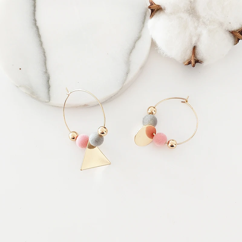 2017 модные асимметричные серьги геометрической формы с кулоном и разноцветным