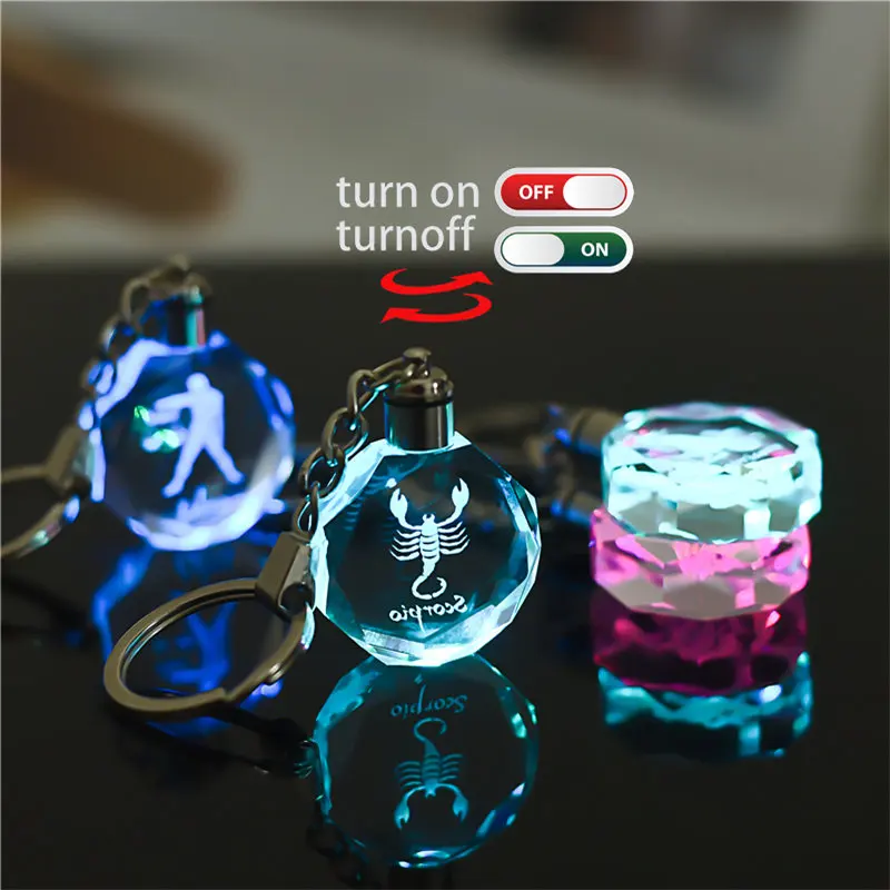 12 созвездий новейший DIY Кристалл GlassLogo ключ висячие украшения девушка личность