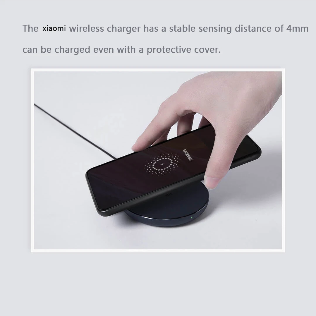 Оригинальное Беспроводное зарядное устройство Xiaomi Qi Smart Quick Charge Type C быстрое для Mi