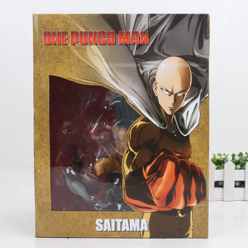 Real Boxed 25 см один удар Сайтама война битва человек на коленях вер. ПВХ фигурка Коллекционные Подарочные модельные игрушки - Цвет: Real Boxed
