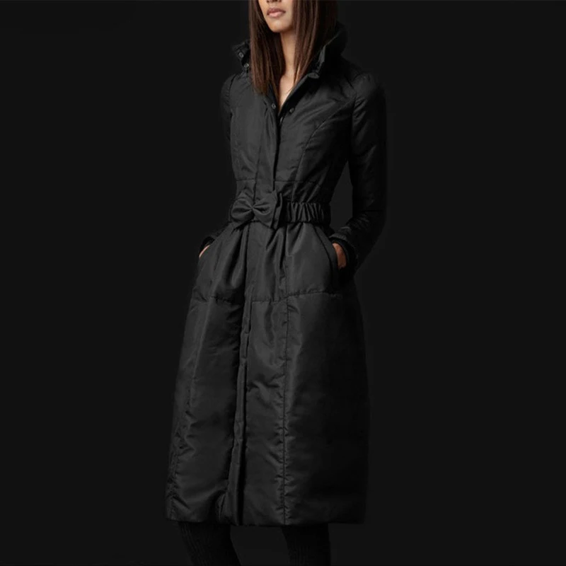 Новинка 2019 зимнее теплое женское пуховое пальто черно-фиолетовая Женская