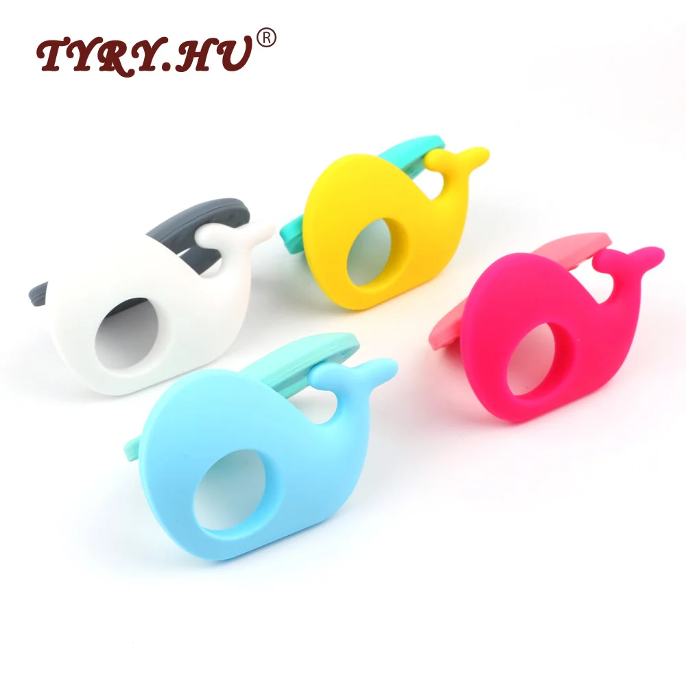 

TYRY.HU Whale Shaped Baby Teethers 1Pc Food Grade Silicone Teether Baby Teething Chewed Toys For Nursing Jewelry Necklace Making