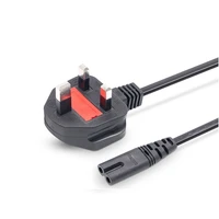 2pcs uk plug power cord 2 x0 75 250v 13a with fuse 1 8 power cord suitable for computer monitor projector line