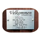 (Velbtech) норвежские дверные таблички, персонализированные палочки, именные знаки для 4 человек, алюминиево-полиэтиленовая Композитная Панель