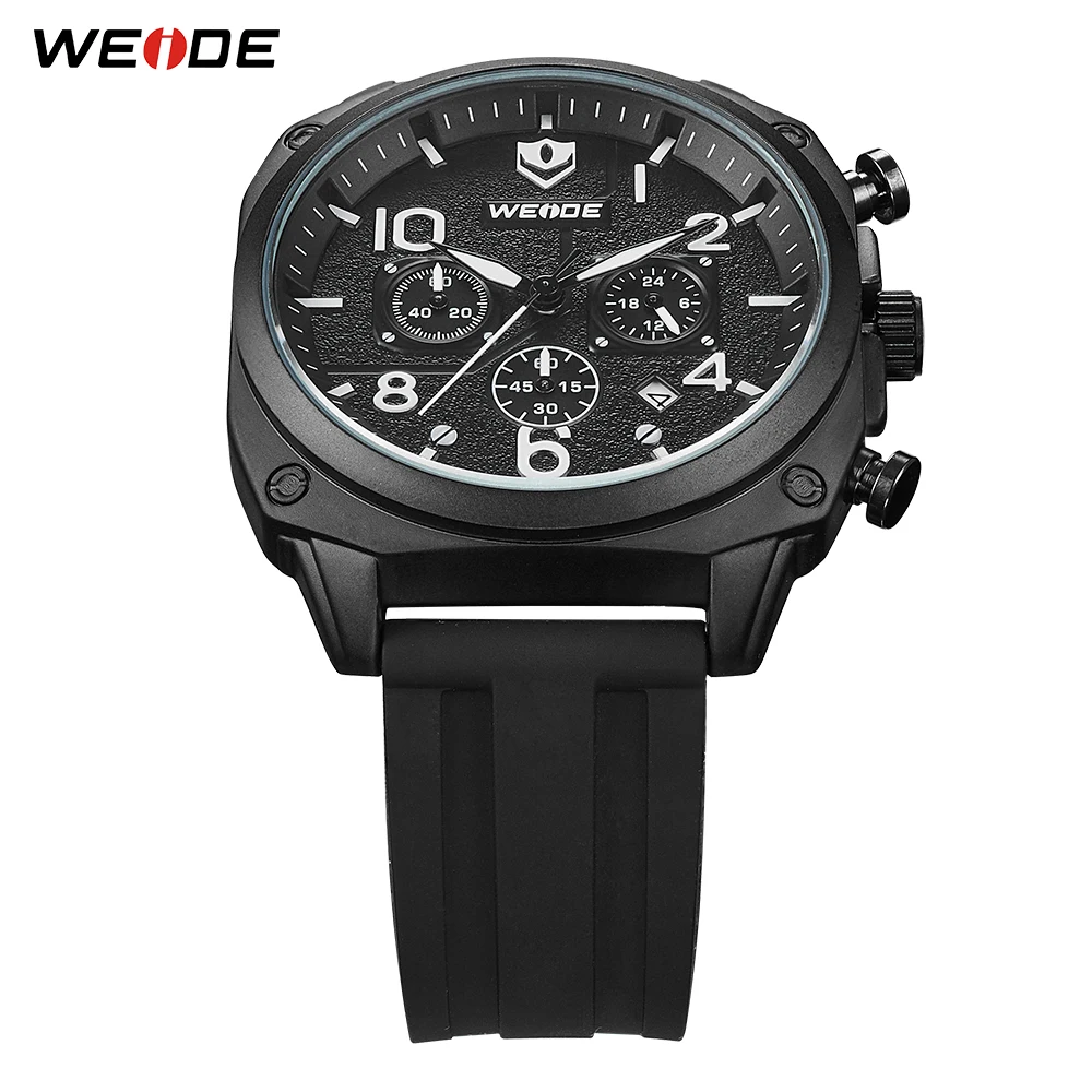 WEIDE мужской черный силиконовый ремень кварцевые Move Мужские t модные повседневные
