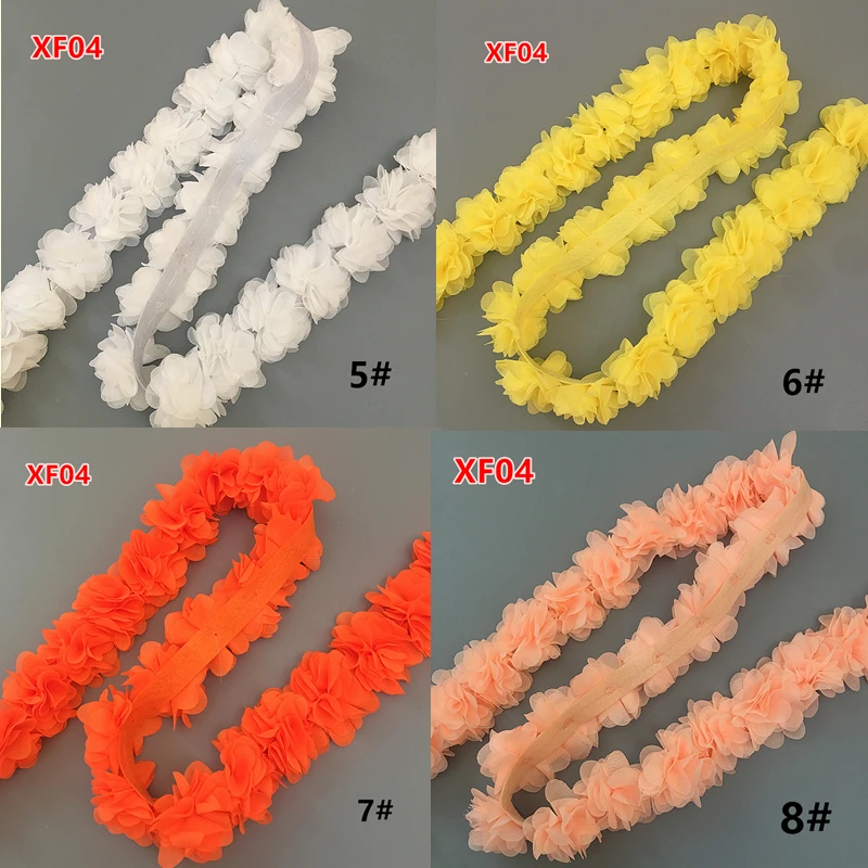 26 PCS Flower 14 Color Chiffon Flowers - DIY 3D Chiffon Flowers - 5cm Width Lace Trim - Lace Ribbon Decoration - Clothes Accessories XF04 image 4
