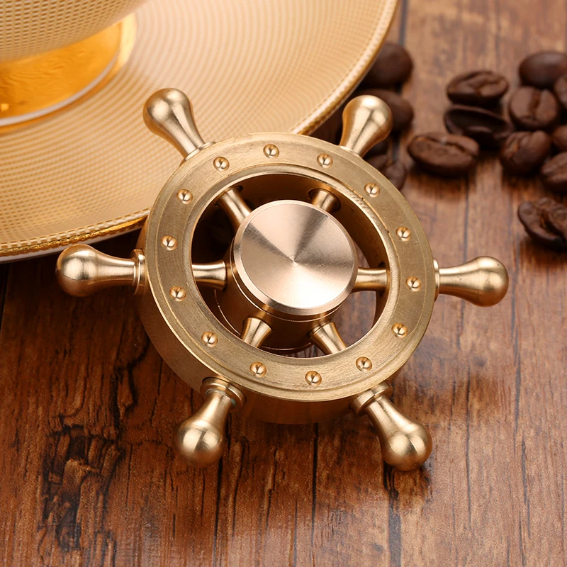 Marine Steering Wheel Brass Hand Finger Spinner Spinning Top Novelty Gryo Toys | Игрушки и хобби