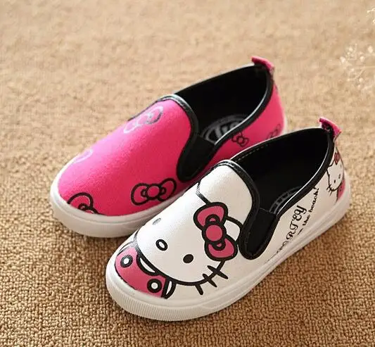 2016 Детская обувь Hello Kitty для маленьких девочек парусиновые кроссовки с Минни Маус