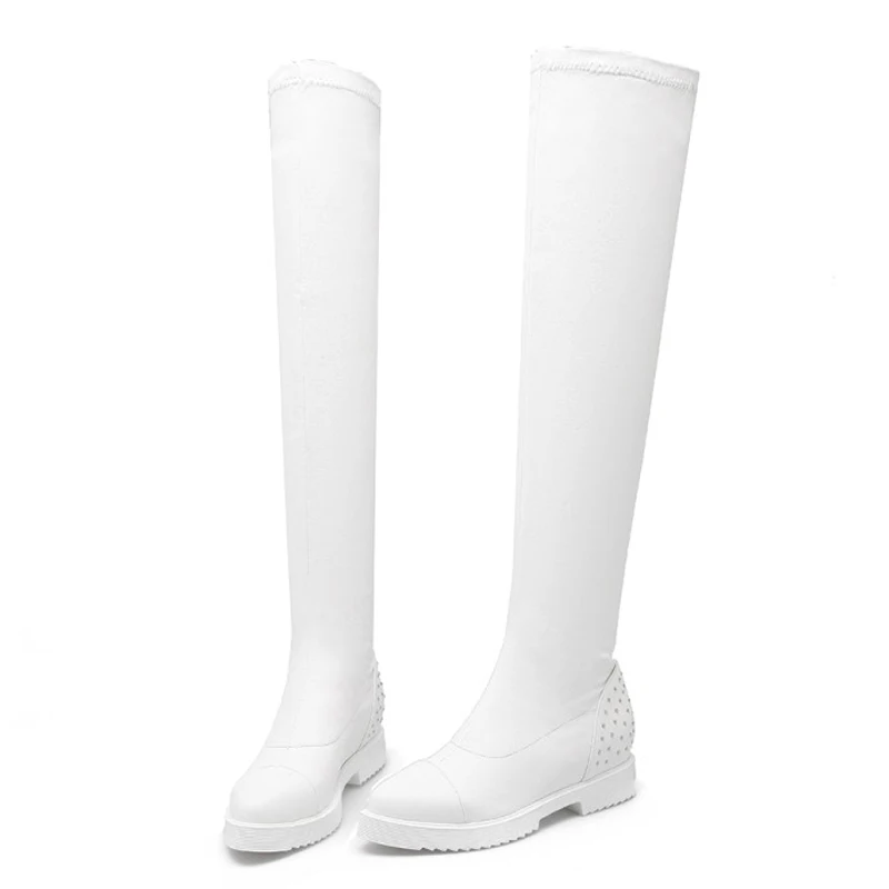 Haoshen& Girl/обувь женские ботфорты женские модные высокие зимние сапоги для верховой езды теплая зимняя Брендовая обувь на высоком каблуке, повседневная обувь
