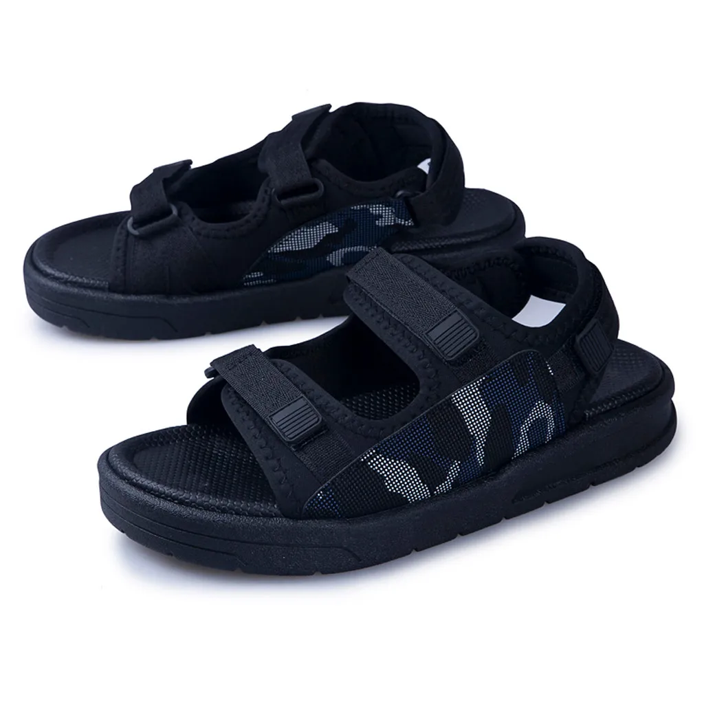 Летние сандалии мужские парусиновые корейские Босоножки с открытым носком