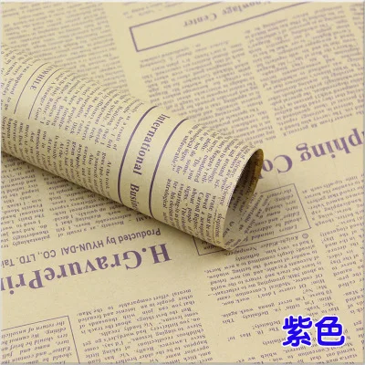 10 шт. Цветочная упаковочная крафт-бумага винтажная английская газета подарочная оберточная бумага для букета ФЛОРИСТИЧЕСКИЕ принадлежности материал DIY Papier - Цвет: Purple