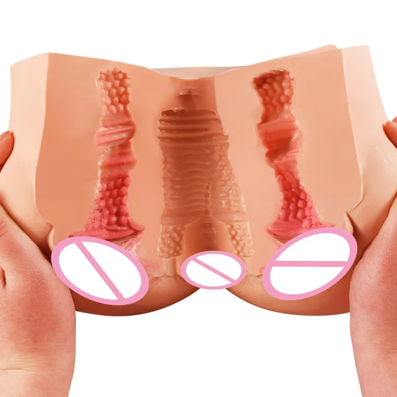 Двухканальные секс куклы взрослые игрушки для мужчин силиконовый зад ягодицы