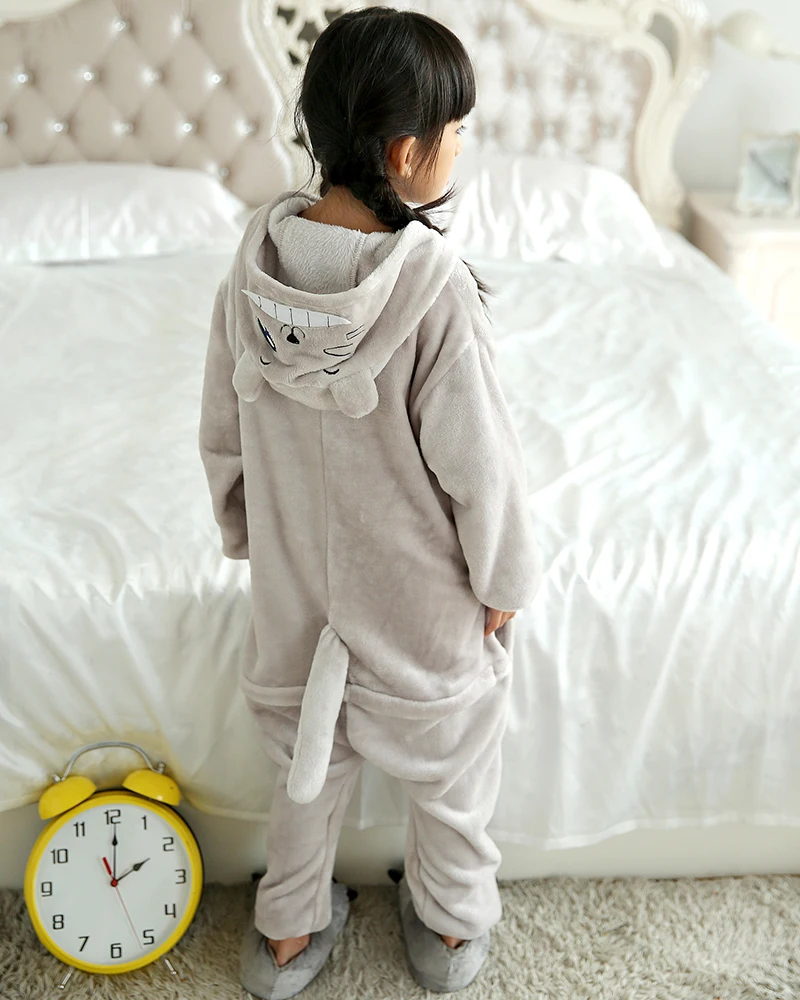 Kigurumi/Детская Пижама с рисунком кота; Детский костюм для девочек и мальчиков; одежда для сна; Детский комбинезон с рисунком аниме; Onesie Animal4, 6, 8, 10, 12 лет