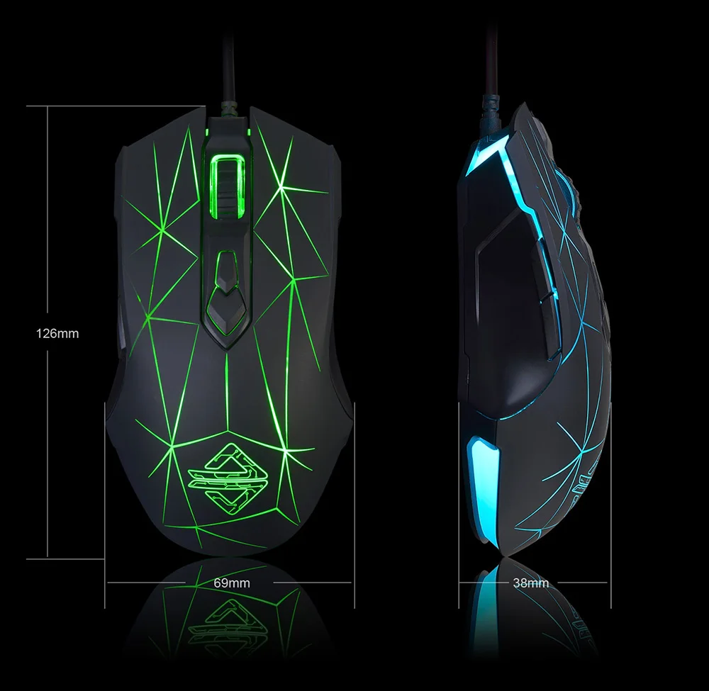 Игровая проводная мышь Ajazz AJ52 профессиональная игровая с регулируемым DPI 750 2500 и 7