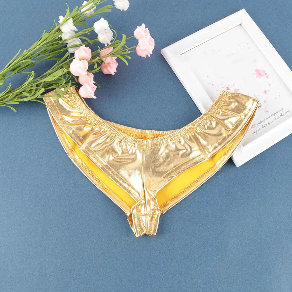 Сексуальное женское белье глянцевые кожаные шорты g стринги трусики нижнее