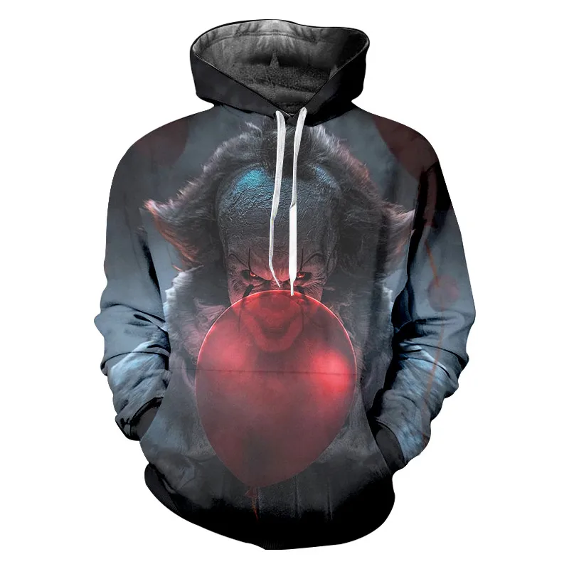 Фото Drop Shipping Novel Clothing Clown Fashion Hoodies Street Wear 3D Print Long Sleeve Pullover Custom Hoodie Мужская одежда Drop Shipping Novel Clothing Clown Fashion Hoodies Street Wear 3D Print Long Sleeve Pullover Custom Hoodie Мужская одежда