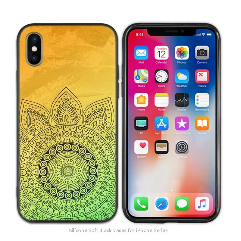 A007 Противоударный ТПУ силиконовый чехол с мандалой чакрой йогой для iPhone X XS XR XS 11 11Pro Max 7 8 6 6S 5 5S SE Plus Fundas Capa - Цвет: A007
