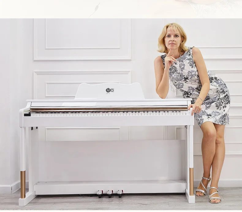 white without chair Za-o 88 клавиш большой миди цифровой фортепиано клавиатура орган Музыкальные инструменты для взрослых и начинающих и детские пианино - Цвет: white without chair