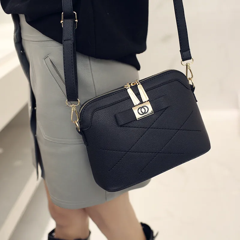 Женская сумка черные сумки через плечо для женщин на женские кожаные кошельки и