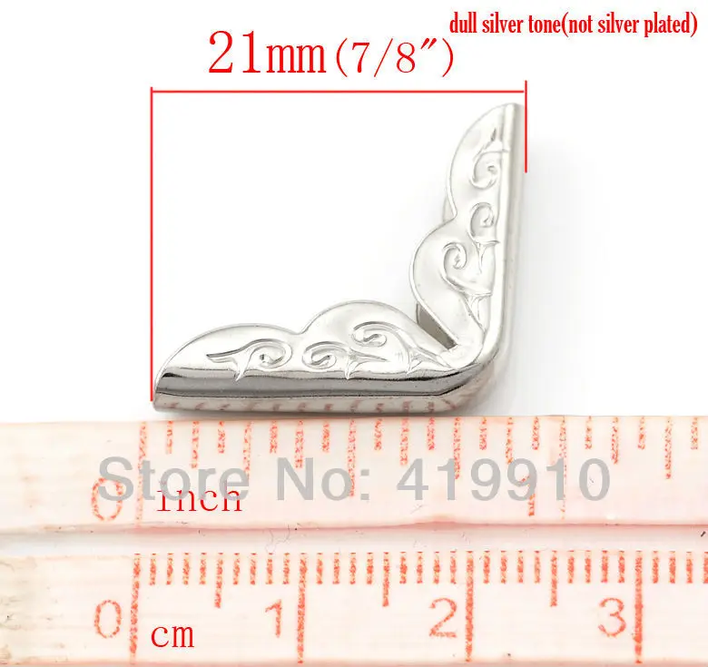 Shipping-500PCs Альбомы для скрапбукинга с серебристыми тонами, меню, папки, угловые протекторы 21x21mmx4. 7 мм J1726* 5