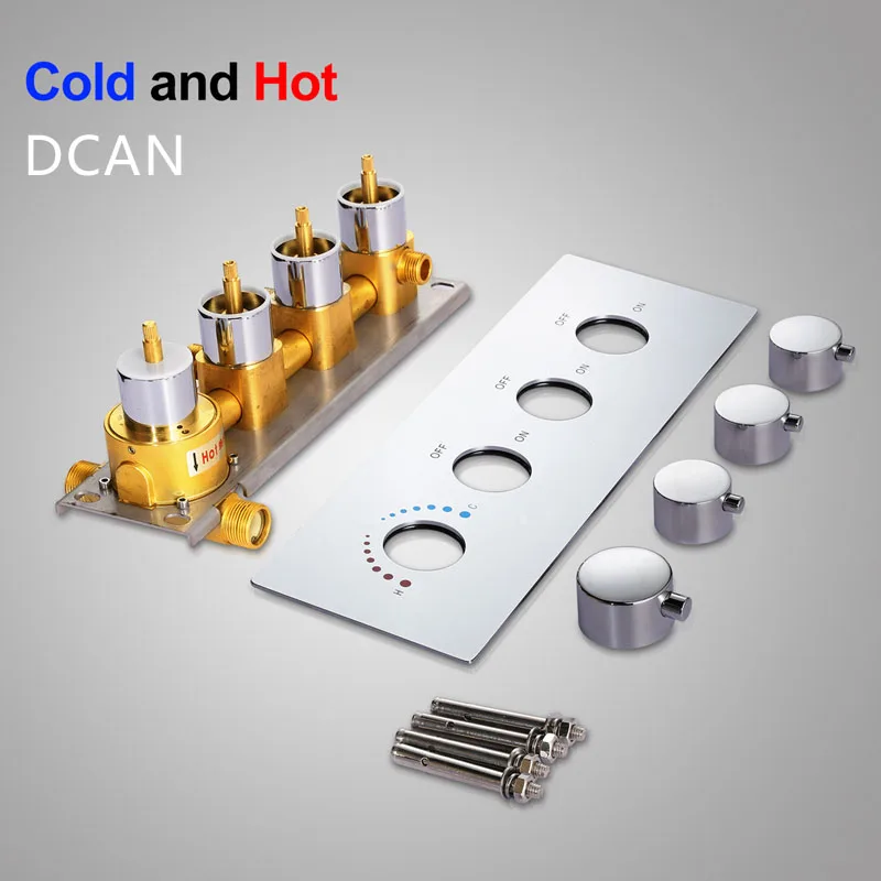 Cold and Hot 3 пути душевой клапан вешалка для настенного монтажа переключатель клапана скрытого аксессуары для ванной - Цвет: Cold and Hot