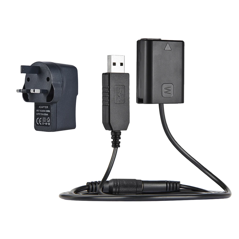 Andoer NP FW50 камера пустышка батарея + 5 В 3A USB адаптер питания кабель с вилкой Замена