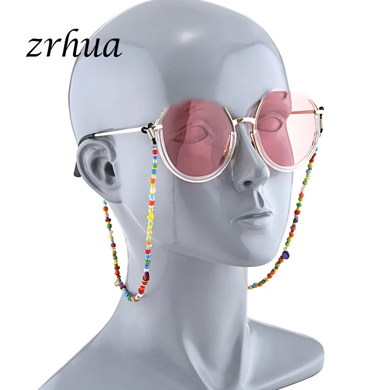 ZRHUA модная цепочка для очков для чтения для женщин, металлические солнцезащитные очки, шнуры, бисерный шнурок для очков, удерживающие ремни, золотые серебряные оправы