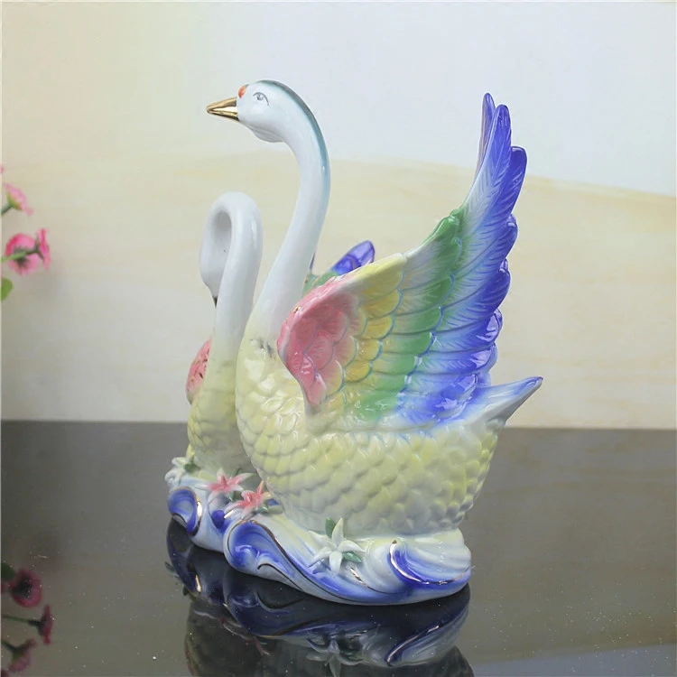 Керамика украшения дома творческие фарфор для животных фигурка лебедя