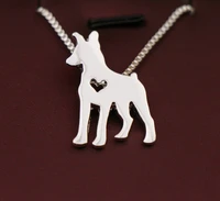 dog necklace doberman pinscher dog pet lovers pendant jewelry golden colors plated in stock fast delivery