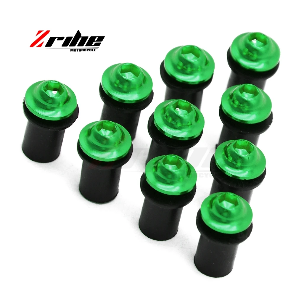 10x CNC аксессуары для мотоциклов винт ветрового стекла болт Kawasaki Ninja ZX6R 636 ZX6RR ZX9R ZX12R